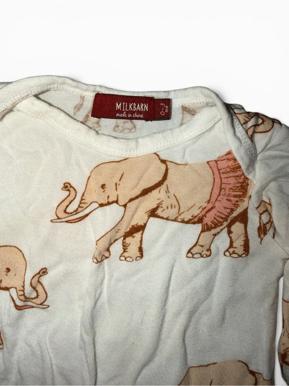Milkbarn Bamboo Baby Sleep Gown Elephant Tutu Print 0-3M Rayon from Bamboo